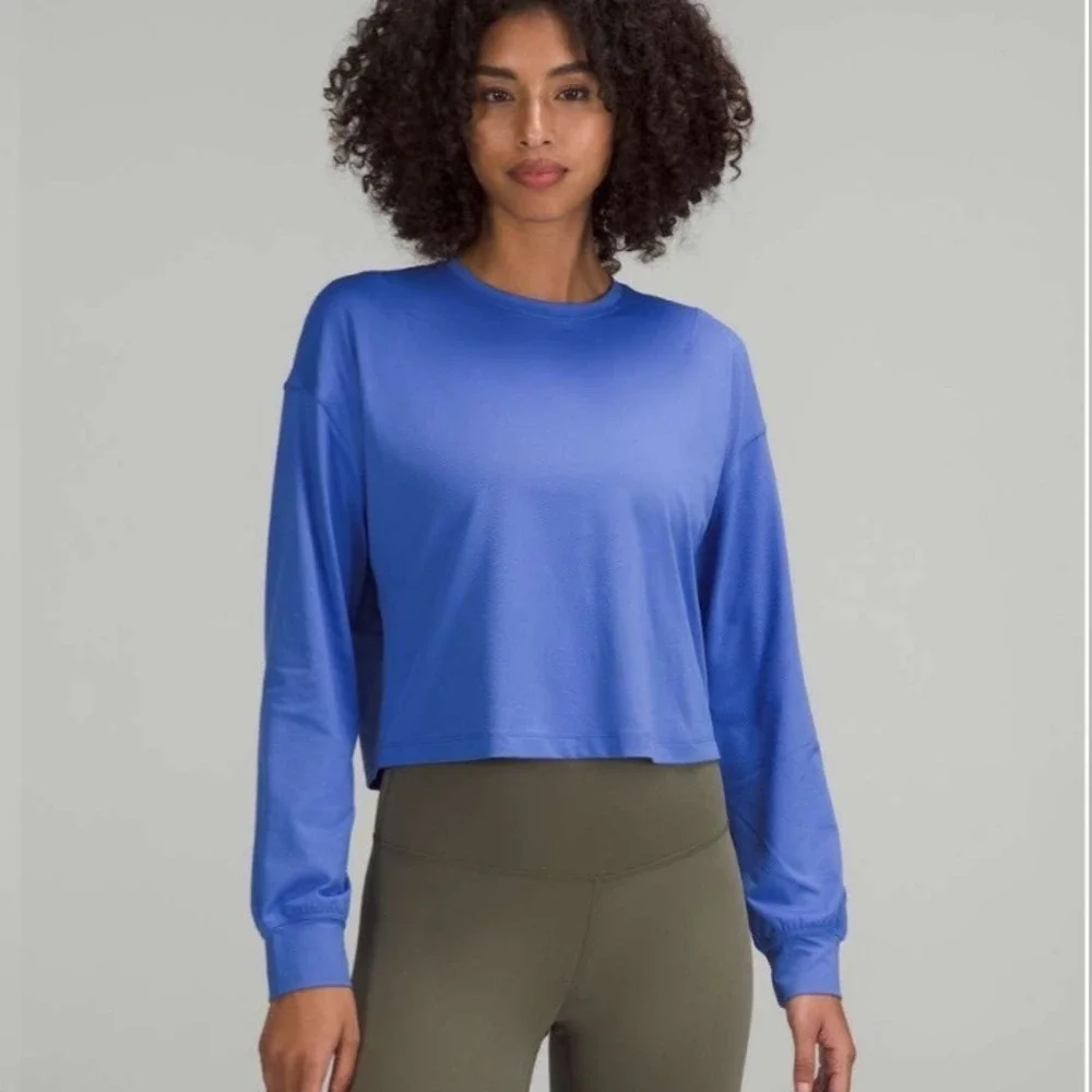 Lululemon Abrasion-Resistant Training Long-Sleeve Shirt Wild‎ Indigo W3FP3S Blue